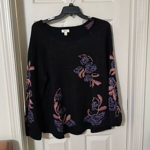 Long sleeve sweater purple pink and black